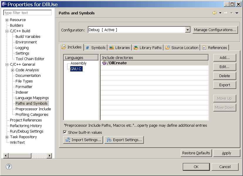 Erstellen und Verwenden einer Dynamic Link Library (DLL) mit Eclipse CDT